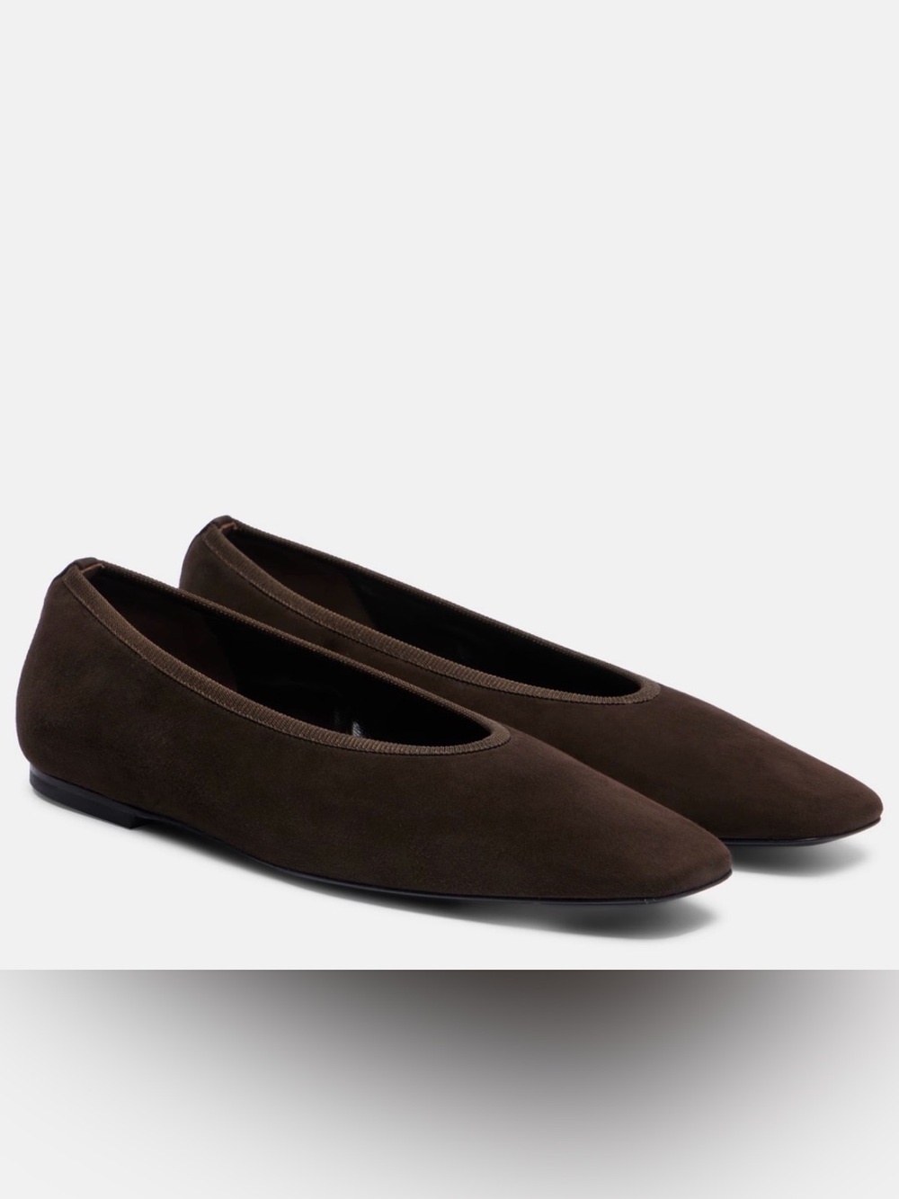 NWT Toteme Minimalist Suede Ballet Flats in Brown size EU37